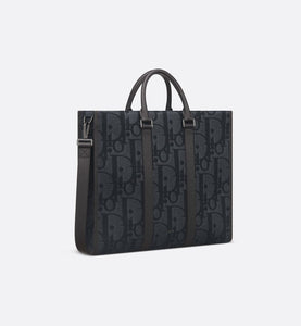 East-West Tote Bag • Black Maxi Dior Oblique Jacquard