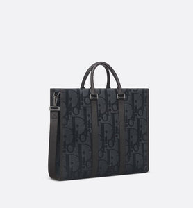 East-West Tote Bag • Black Maxi Dior Oblique Jacquard