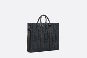 East-West Tote Bag • Black Maxi Dior Oblique Jacquard