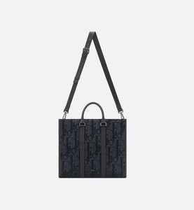 East-West Tote Bag • Black Maxi Dior Oblique Jacquard