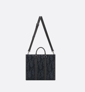 East-West Tote Bag • Black Maxi Dior Oblique Jacquard