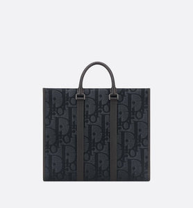 East-West Tote Bag • Black Maxi Dior Oblique Jacquard
