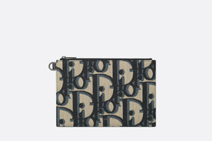 A5 Pouch • Beige and Black Maxi Dior Oblique Jacquard