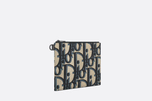 A5 Pouch • Beige and Black Maxi Dior Oblique Jacquard