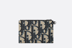 A5 Pouch • Beige and Black Maxi Dior Oblique Jacquard