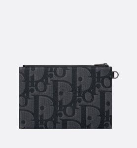 A5 Pouch • Black Maxi Dior Oblique Jacquard