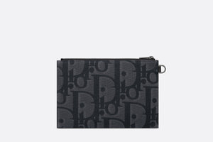 A5 Pouch • Black Maxi Dior Oblique Jacquard