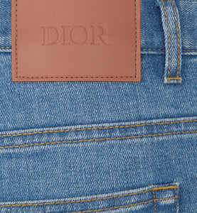 Long Slim-Fit Jeans • Blue Cotton-Blend Twill