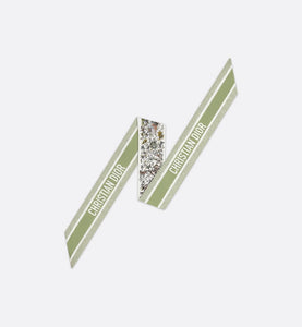 Butterfly Around the World Mitzah Scarf • Pastel Peyote Green Silk Twill