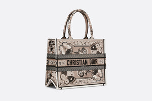 Medium Dior Book Tote • Beige Multicolor Butterfly Bandana Embroidery (36 x 27.5 x 16.5 cm)