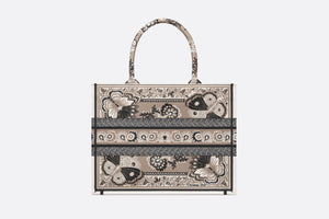 Medium Dior Book Tote • Beige Multicolor Butterfly Bandana Embroidery (36 x 27.5 x 16.5 cm)