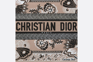Medium Dior Book Tote • Beige Multicolor Butterfly Bandana Embroidery (36 x 27.5 x 16.5 cm)