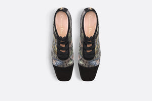 Naughtily-D Ankle Boot • Black Multicolor Transparent Mesh Embroidered with Butterfly Motif and Black Suede Calfskin
