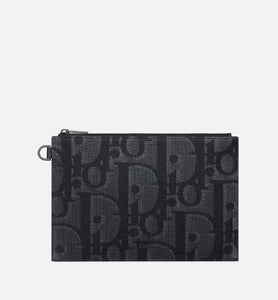 A5 Pouch • Black Maxi Dior Oblique Jacquard