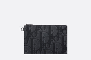 A5 Pouch • Black Maxi Dior Oblique Jacquard