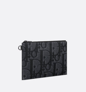 A5 Pouch • Black Maxi Dior Oblique Jacquard