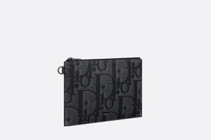 A5 Pouch • Black Maxi Dior Oblique Jacquard