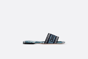 Dway Slide • Denim Blue Multicolor Embroidered Cotton with Butterfly Bandana Motif