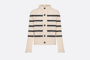 Dior Marinière Jacket • White and Black Wool, Cotton and Mohair Technical Knit with D-Stripes Motif