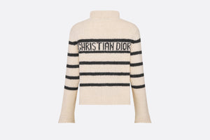 Dior Marinière Jacket • White and Black Wool, Cotton and Mohair Technical Knit with D-Stripes Motif