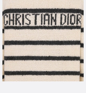 Dior Marinière Jacket • White and Black Wool, Cotton and Mohair Technical Knit with D-Stripes Motif
