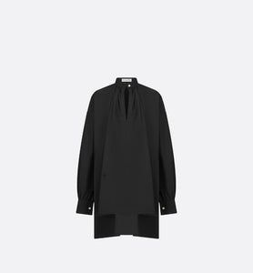 Blouse • Black Cotton and Silk Poplin