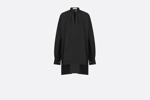 Blouse • Black Cotton and Silk Poplin