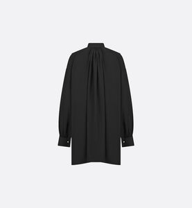Blouse • Black Cotton and Silk Poplin