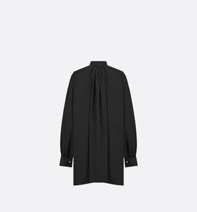 Blouse • Black Cotton and Silk Poplin
