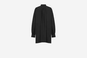 Blouse • Black Cotton and Silk Poplin