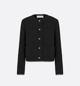 Cropped Jacket • Black Double-Sided Virgin Wool Bouclé