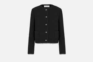 Cropped Jacket • Black Double-Sided Virgin Wool Bouclé