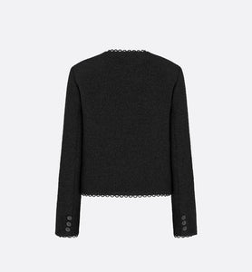 Cropped Jacket • Black Double-Sided Virgin Wool Bouclé