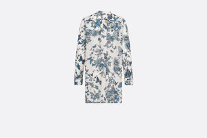 Blouse • White and Pastel Midnight Blue Cotton Voile with Toile de Jouy Mexico Motif