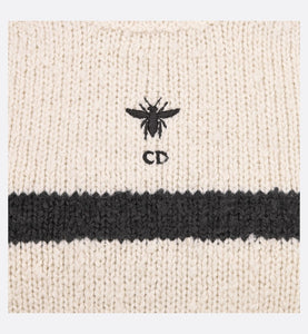 Dior Marinière Sleeveless Sweater • White and Black Cotton, Wool and Mohair Technical Knit with D-Stripes Motif