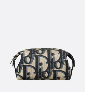 Toiletry Bag • Beige and Black Maxi Dior Oblique Jacquard