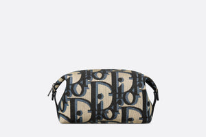 Toiletry Bag • Beige and Black Maxi Dior Oblique Jacquard