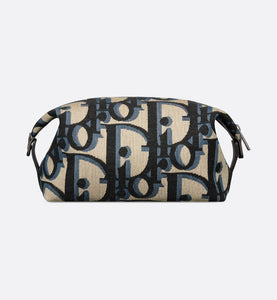 Toiletry Bag • Beige and Black Maxi Dior Oblique Jacquard