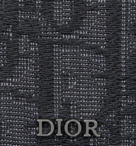Saddle Magnetic Card Holder • Black Dior Oblique Jacquard and Grained Calfskin
