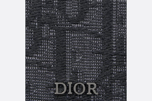 Saddle Magnetic Card Holder • Black Dior Oblique Jacquard and Grained Calfskin