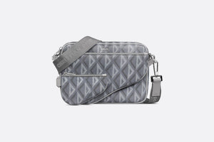 Saddle Triple Pouch Dior Gray CD Diamond Canvas