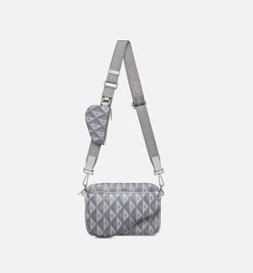 Saddle Triple Pouch • Dior Gray CD Diamond Canvas
