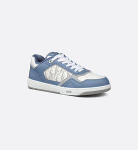 B27 Low-Top Sneaker • Blue and White Smooth Calfskin with White Dior Oblique Galaxy Leather