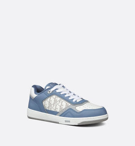 B27 Low-Top Sneaker • Blue and White Smooth Calfskin with White Dior Oblique Galaxy Leather