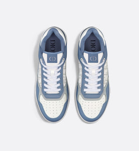 B27 Low-Top Sneaker • Blue and White Smooth Calfskin with White Dior Oblique Galaxy Leather