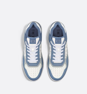 B27 Low-Top Sneaker • Blue and White Smooth Calfskin with White Dior Oblique Galaxy Leather