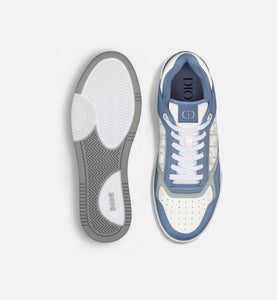 B27 Low-Top Sneaker • Blue and White Smooth Calfskin with White Dior Oblique Galaxy Leather