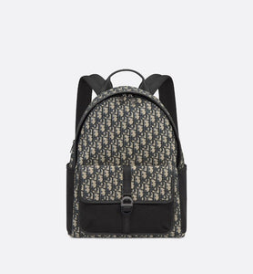 Dior 8 Backpack • Beige and Black Dior Oblique Jacquard