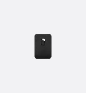 Saddle Magnetic Card Holder • Beige and Black Dior Oblique Jacquard and Black Grained Calfskin