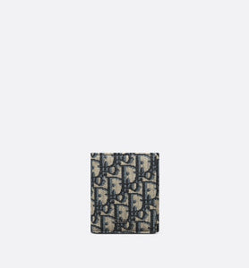 Trifold Wallet • Beige and Black Dior Oblique Jacquard